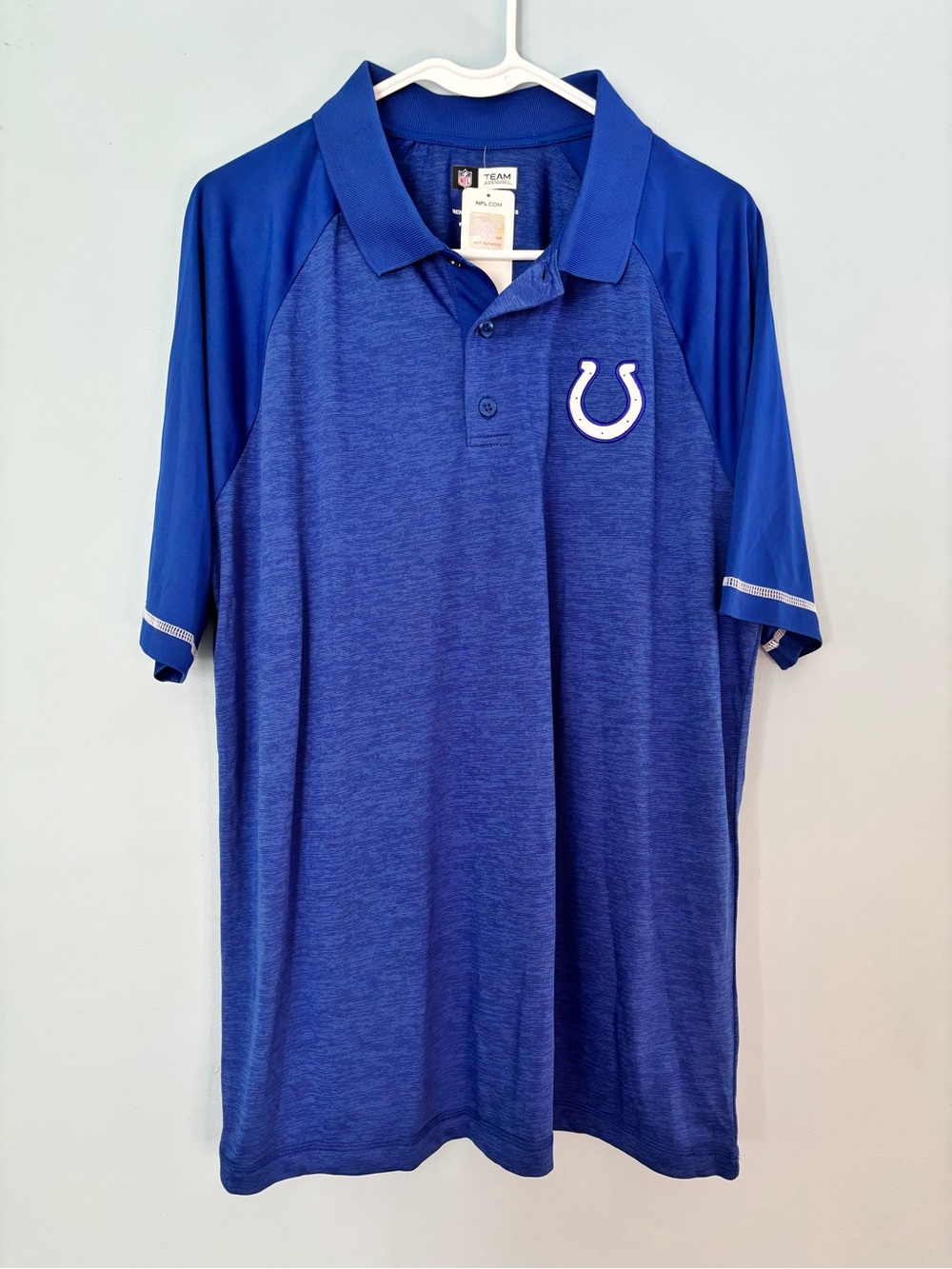 Indianapolis COLTS Large Blue Short Sleeve Polo Shirt NFL Team Apparel Football